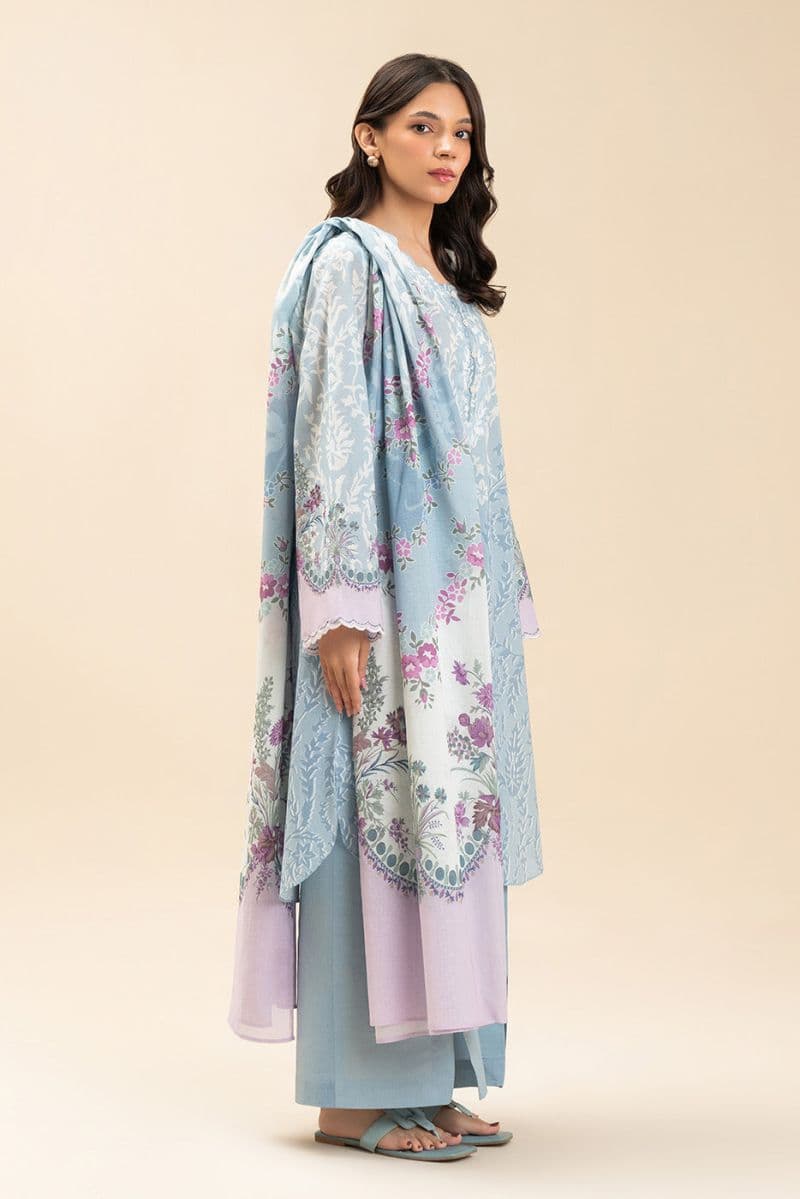 3 PIECE PRINTED LAWN SUIT-AZURE FLEUR (UNSTITCHED) thumbnail