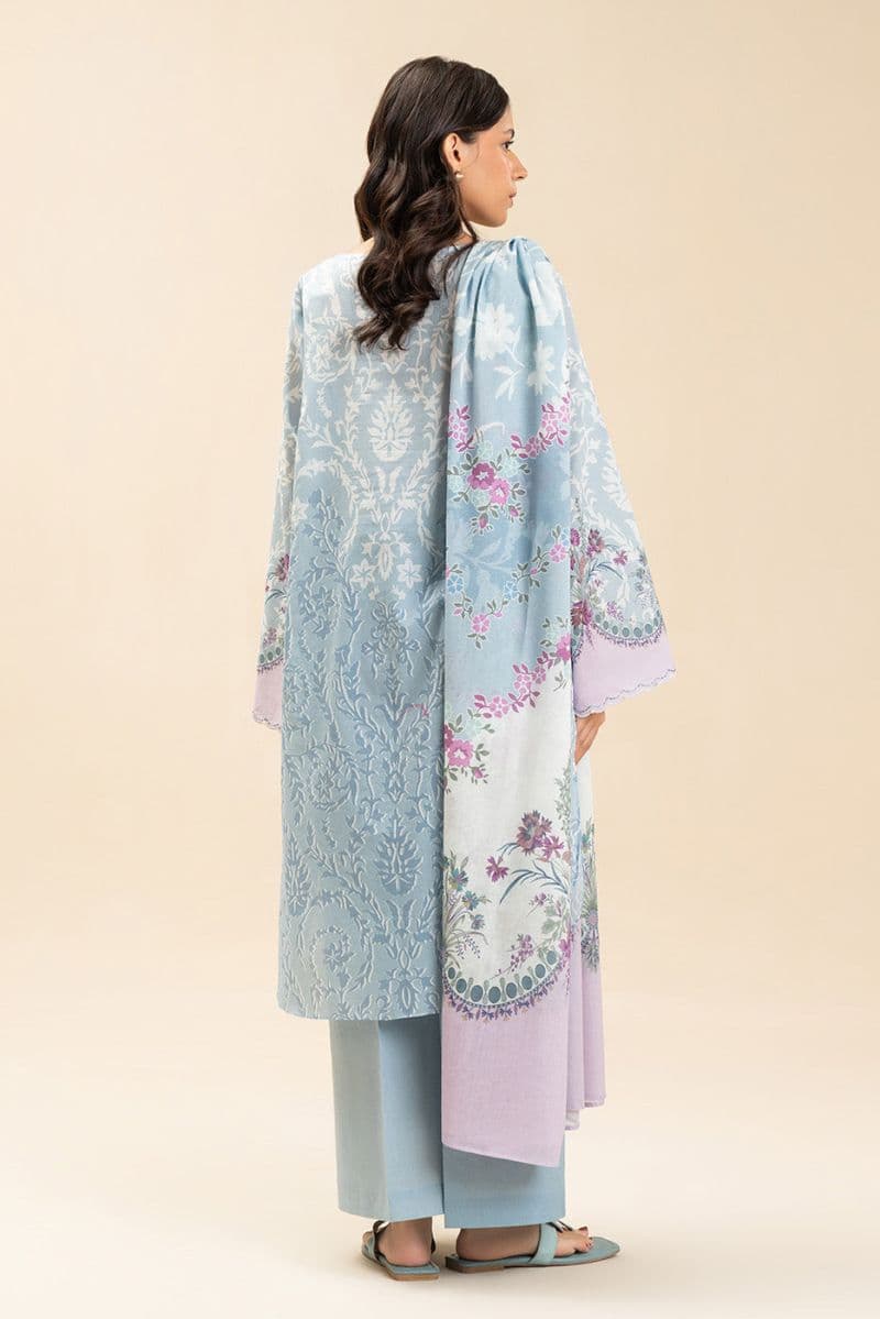 3 PIECE PRINTED LAWN SUIT-AZURE FLEUR (UNSTITCHED) thumbnail
