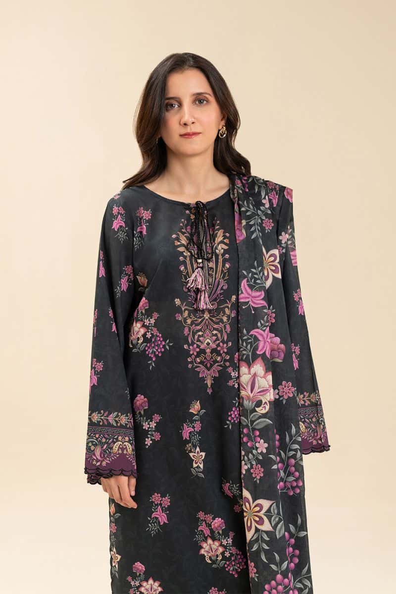 3 PICE PRINTED LAWN SUIT-EBONY FLORENCE (UNSTITCHED)