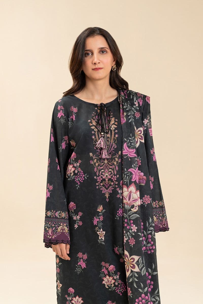 3 PICE PRINTED LAWN SUIT-EBONY FLORENCE (UNSTITCHED) thumbnail