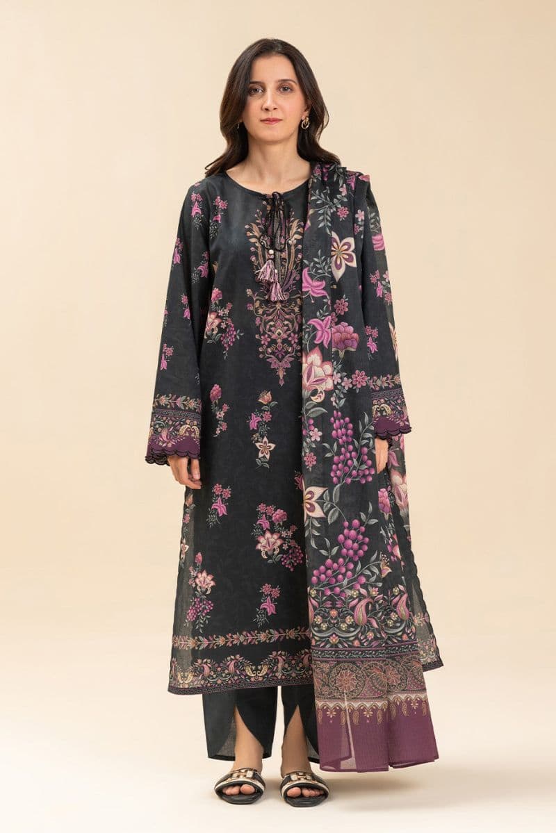 3 PICE PRINTED LAWN SUIT-EBONY FLORENCE (UNSTITCHED) thumbnail