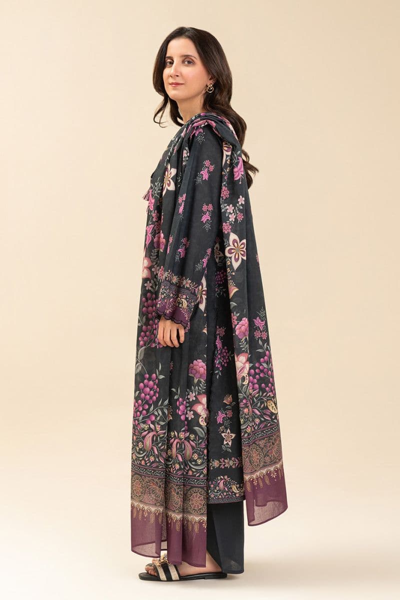 3 PICE PRINTED LAWN SUIT-EBONY FLORENCE (UNSTITCHED) thumbnail