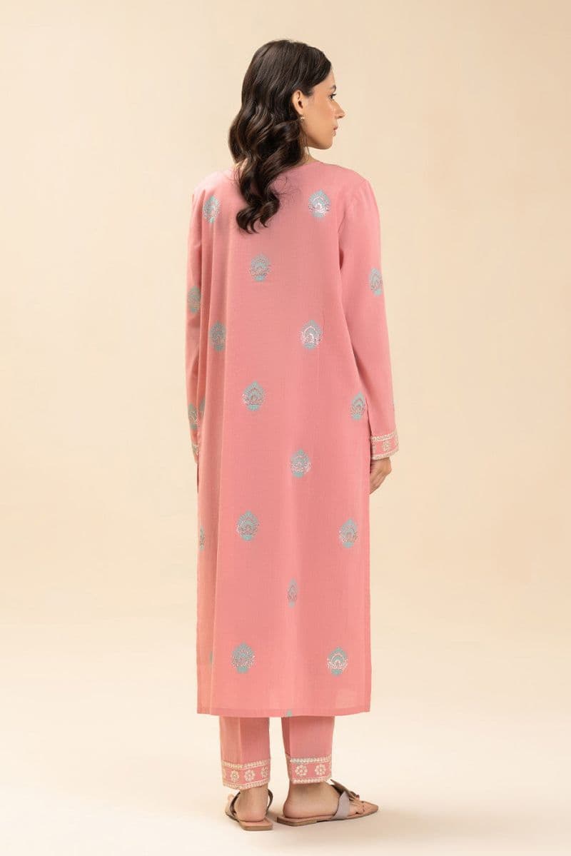 2 PIECE EMBROIDERED LUREX JACQUARD SUIT (PRET) thumbnail