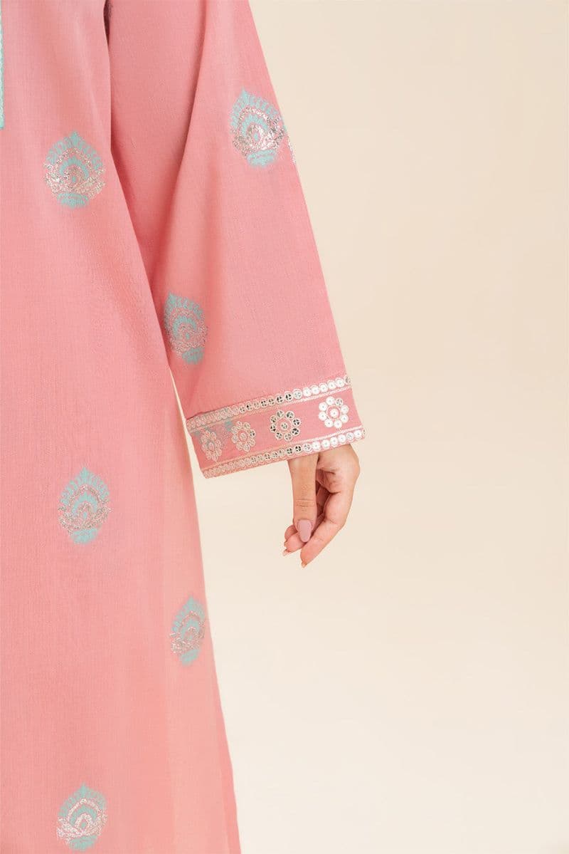 2 PIECE EMBROIDERED LUREX JACQUARD SUIT (PRET) thumbnail