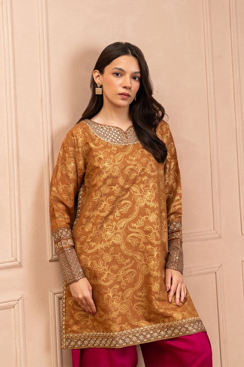 EMBROIDERED RAW SILK SHIRT (LUXURY PRET) thumbnail