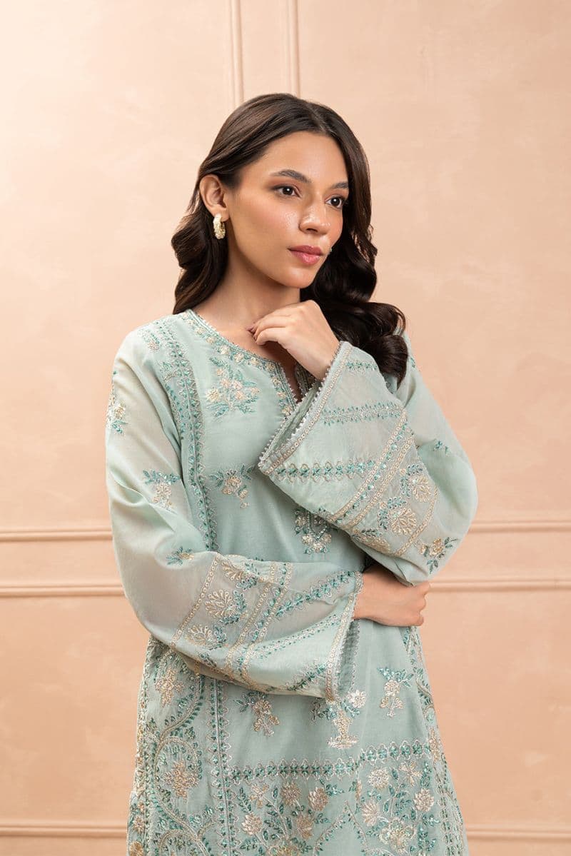 2 PIECE EMBROIDERED PAPER COTTON SUIT (LUXURY PRET) thumbnail