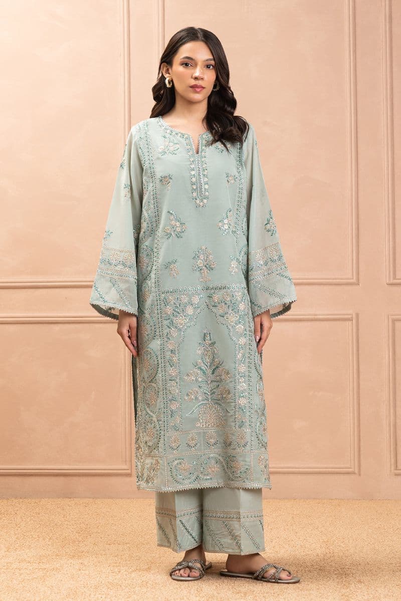 2 PIECE EMBROIDERED PAPER COTTON SUIT (LUXURY PRET) thumbnail