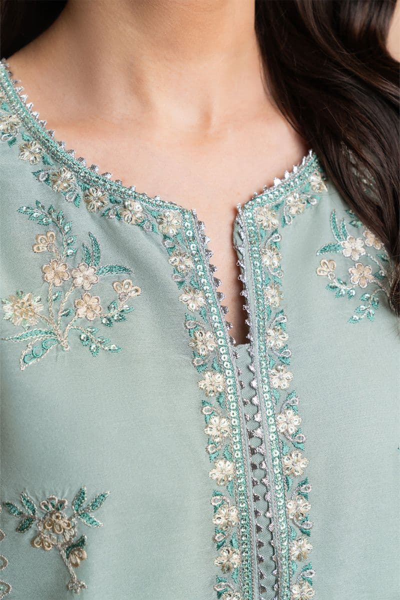 2 PIECE EMBROIDERED PAPER COTTON SUIT (LUXURY PRET) thumbnail