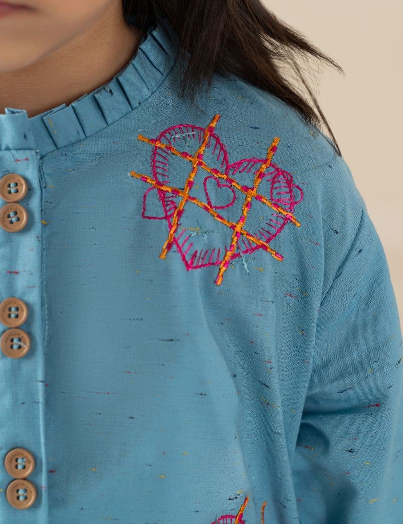2 PIECE HEART EMBROIDERED SUIT thumbnail