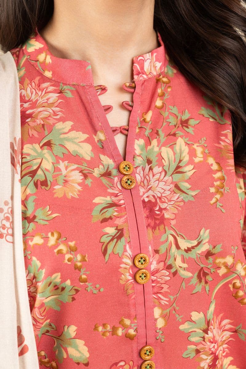 3 PIECE PRINTED LAWN SUIT-MONOCHROMATIC AZURE (UNSTITCHED) thumbnail
