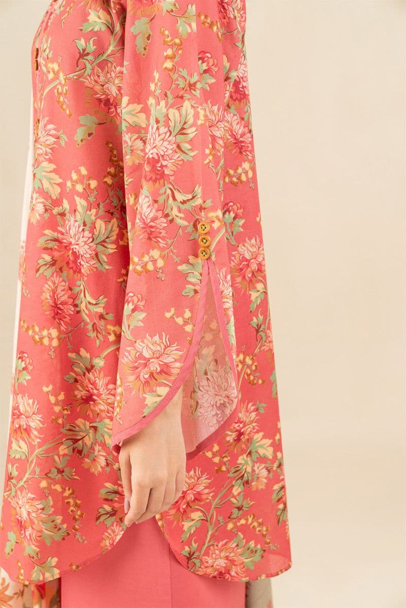3 PIECE PRINTED LAWN SUIT-MONOCHROMATIC AZURE (UNSTITCHED) thumbnail