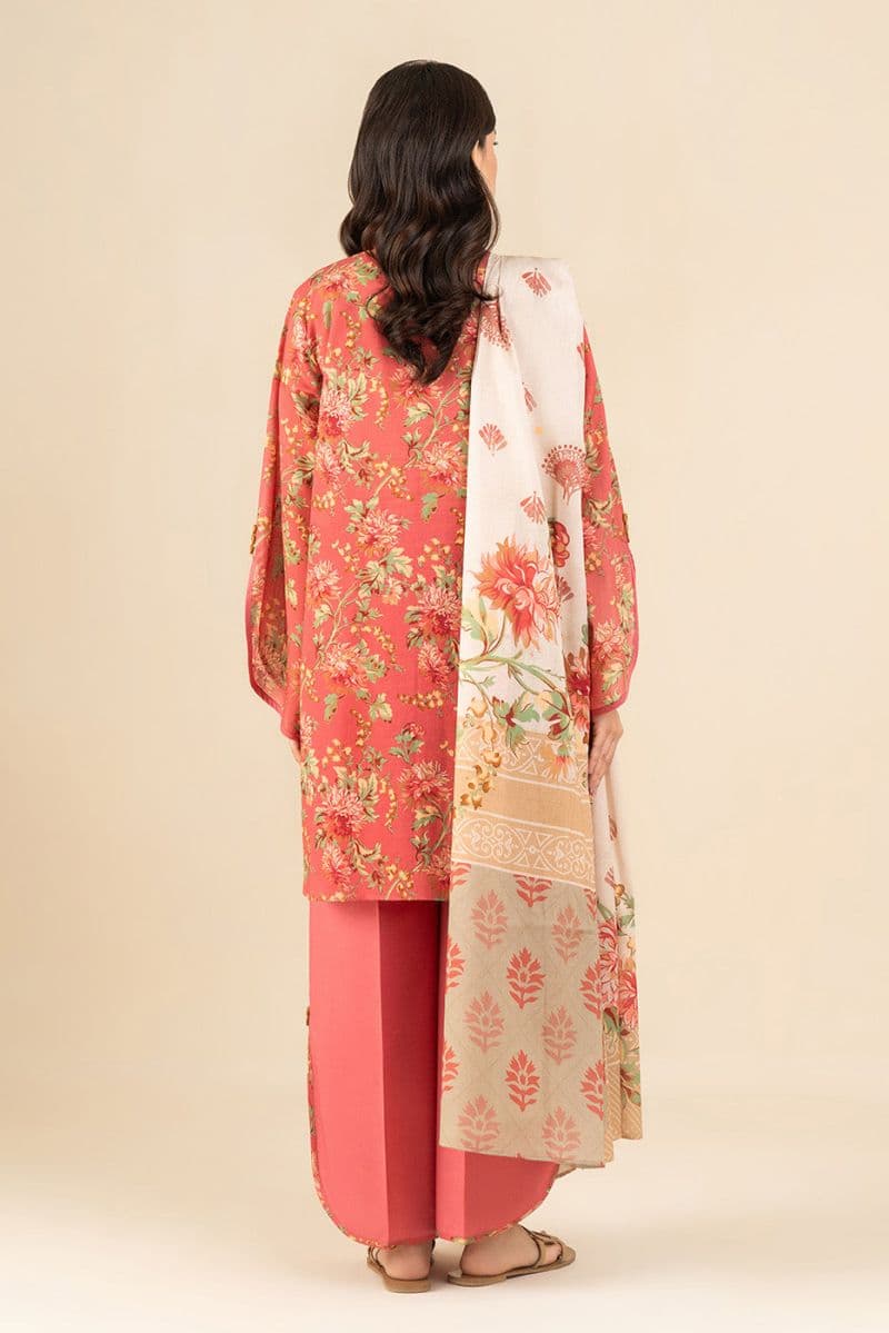 3 PIECE PRINTED LAWN SUIT-MONOCHROMATIC AZURE (UNSTITCHED) thumbnail