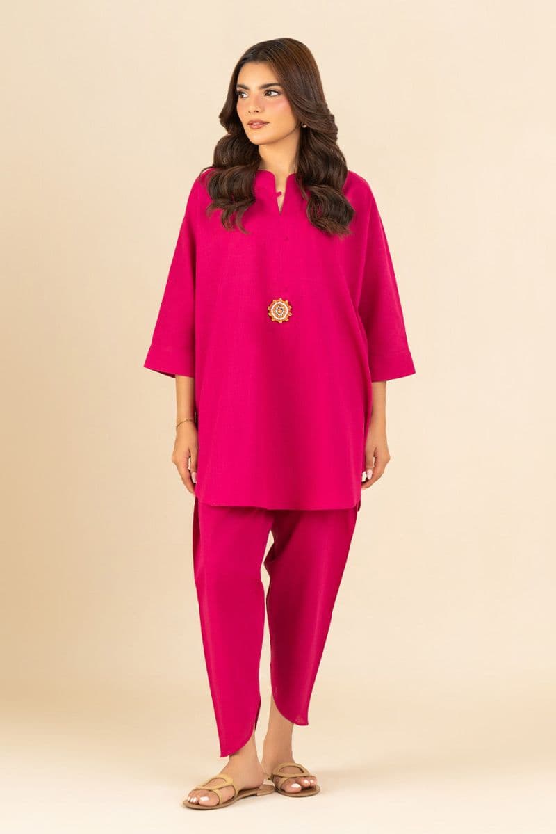 2 PIECE SOLID YARN DYED SUIT (PRET) thumbnail