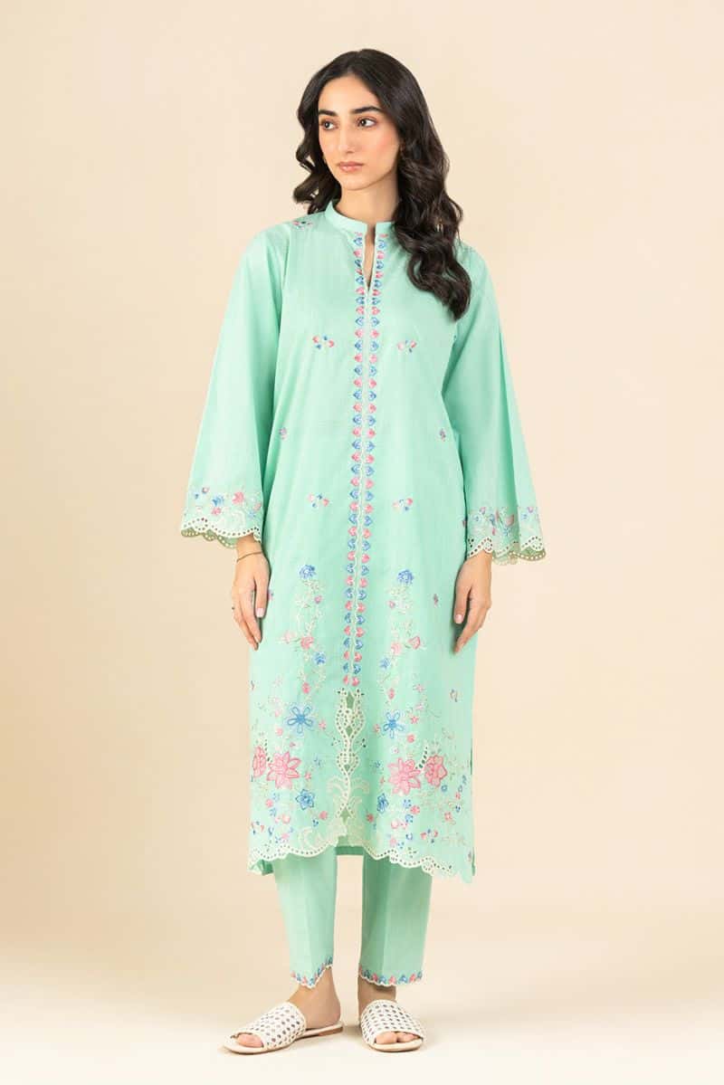 2 PIECE EMBROIDERED TWO WAY SLUB SUIT (PRET) - alternate view