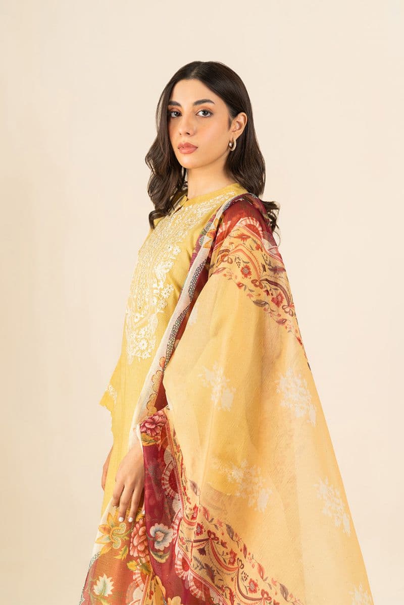 3 PIECE EMBROIDERED LAWN SUIT-MELLOW BLOOM ( UNSTITCHED ) thumbnail