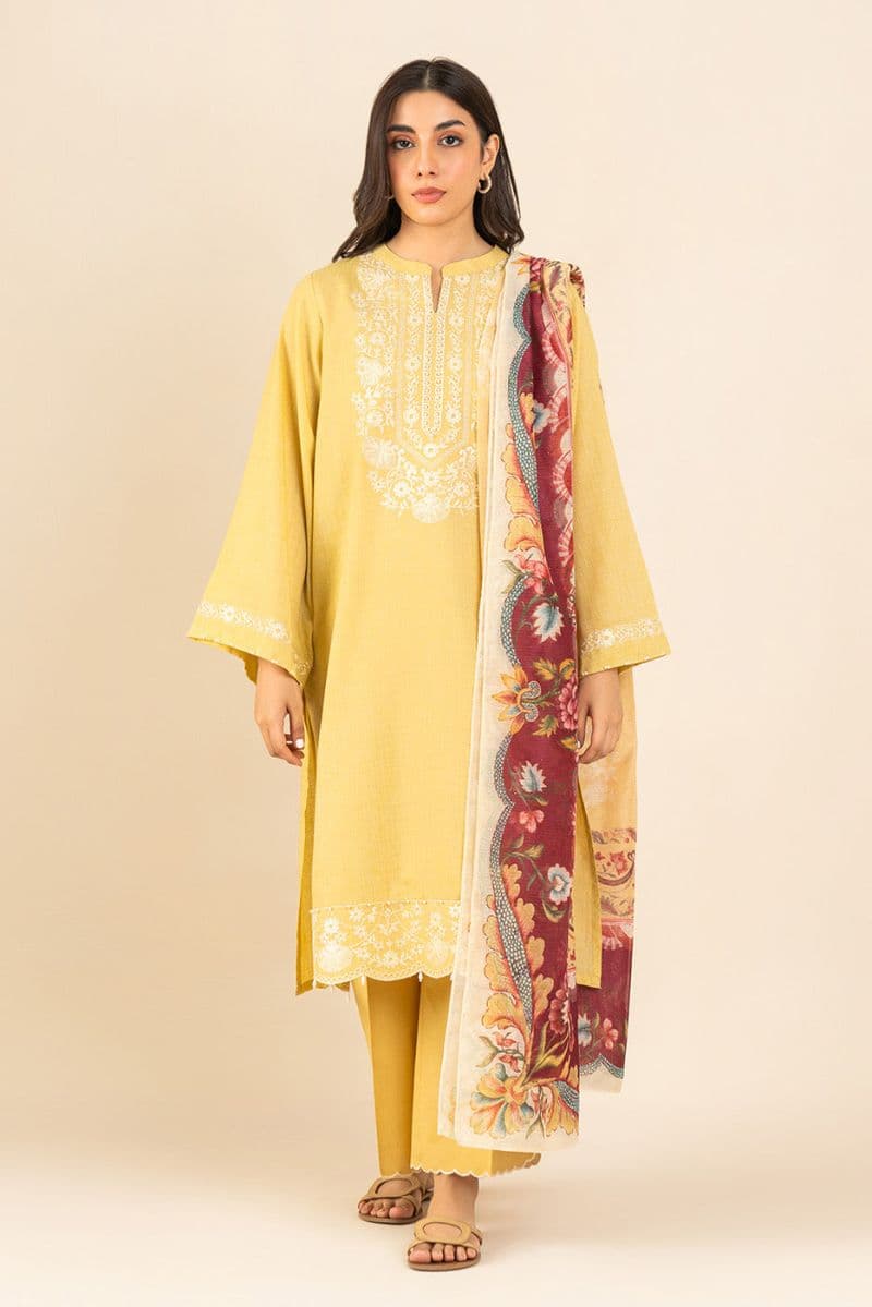 3 PIECE EMBROIDERED LAWN SUIT-MELLOW BLOOM ( UNSTITCHED ) thumbnail