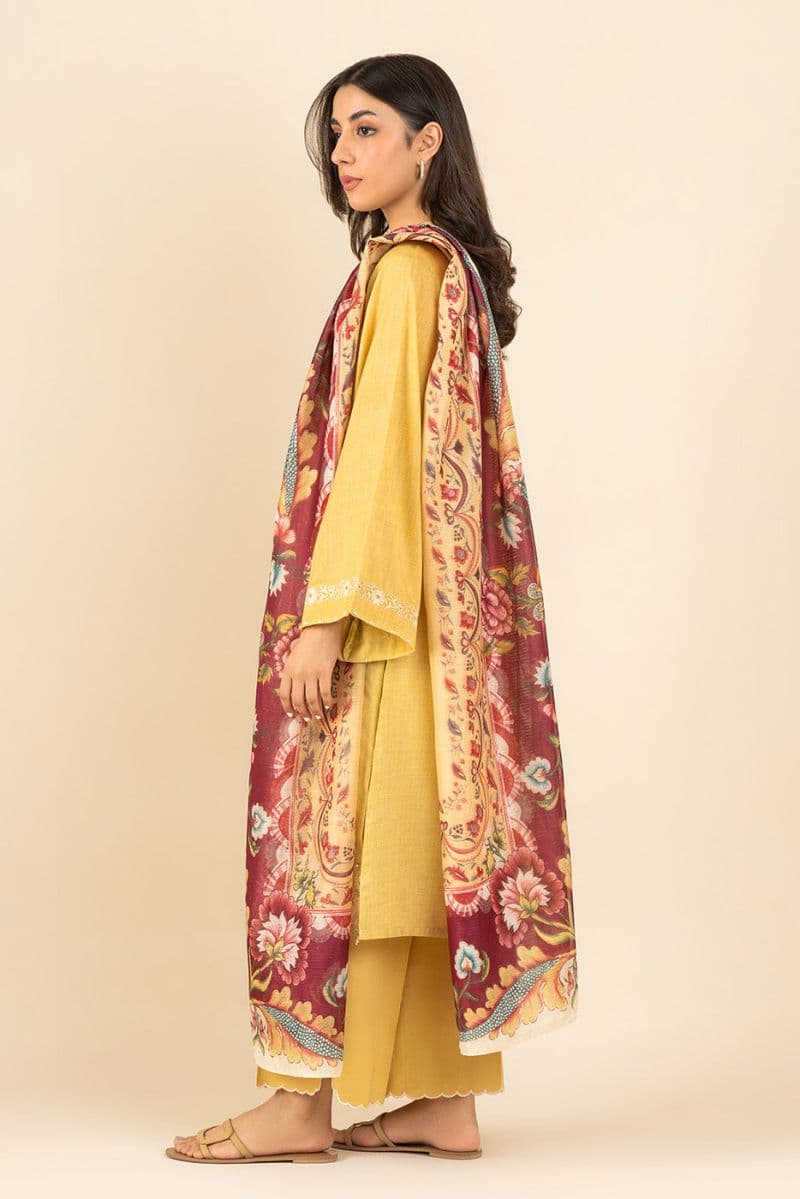 3 PIECE EMBROIDERED LAWN SUIT-MELLOW BLOOM ( UNSTITCHED ) thumbnail