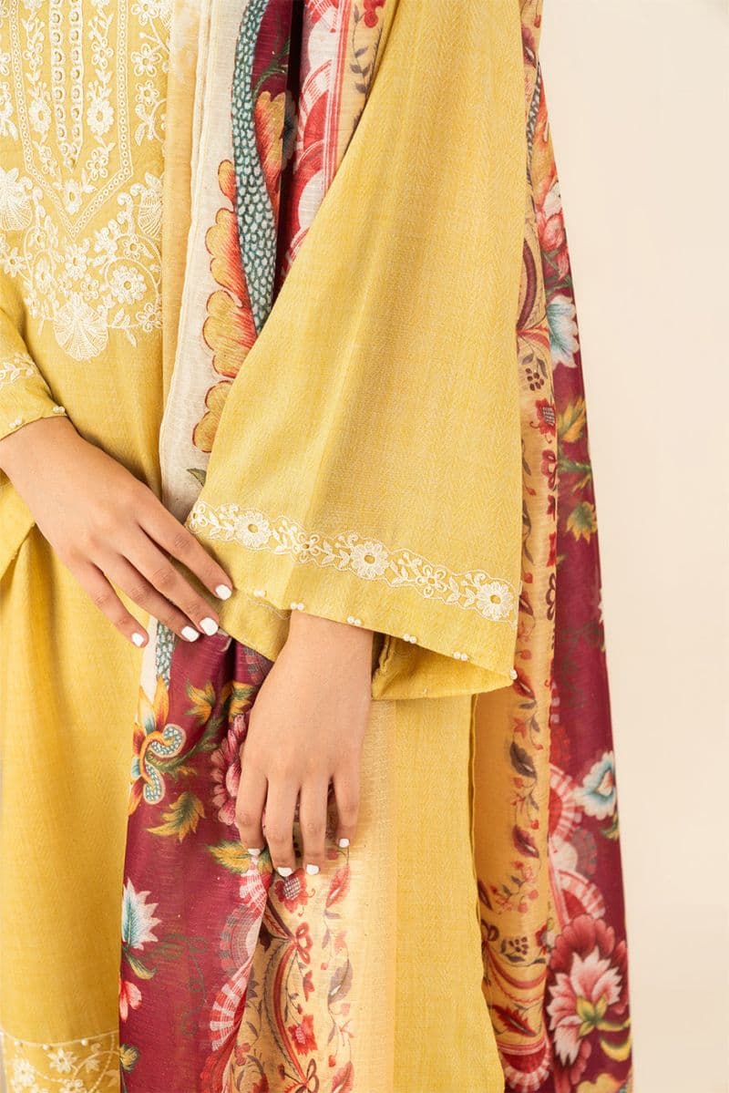 3 PIECE EMBROIDERED LAWN SUIT-MELLOW BLOOM ( UNSTITCHED ) thumbnail