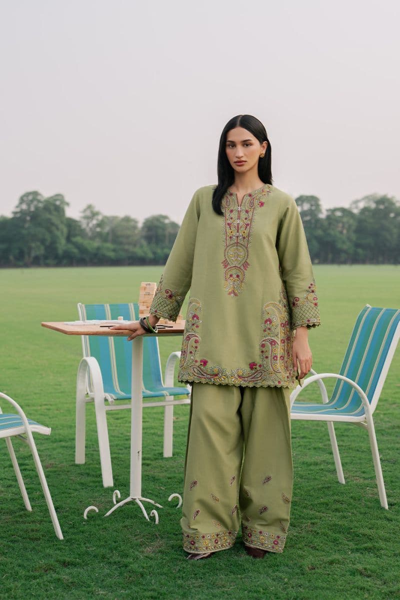 2 PIECE EMBROIDERED KHADDAR SUIT-PAISLEY RHYTHM ( UNSTITCHED ) thumbnail
