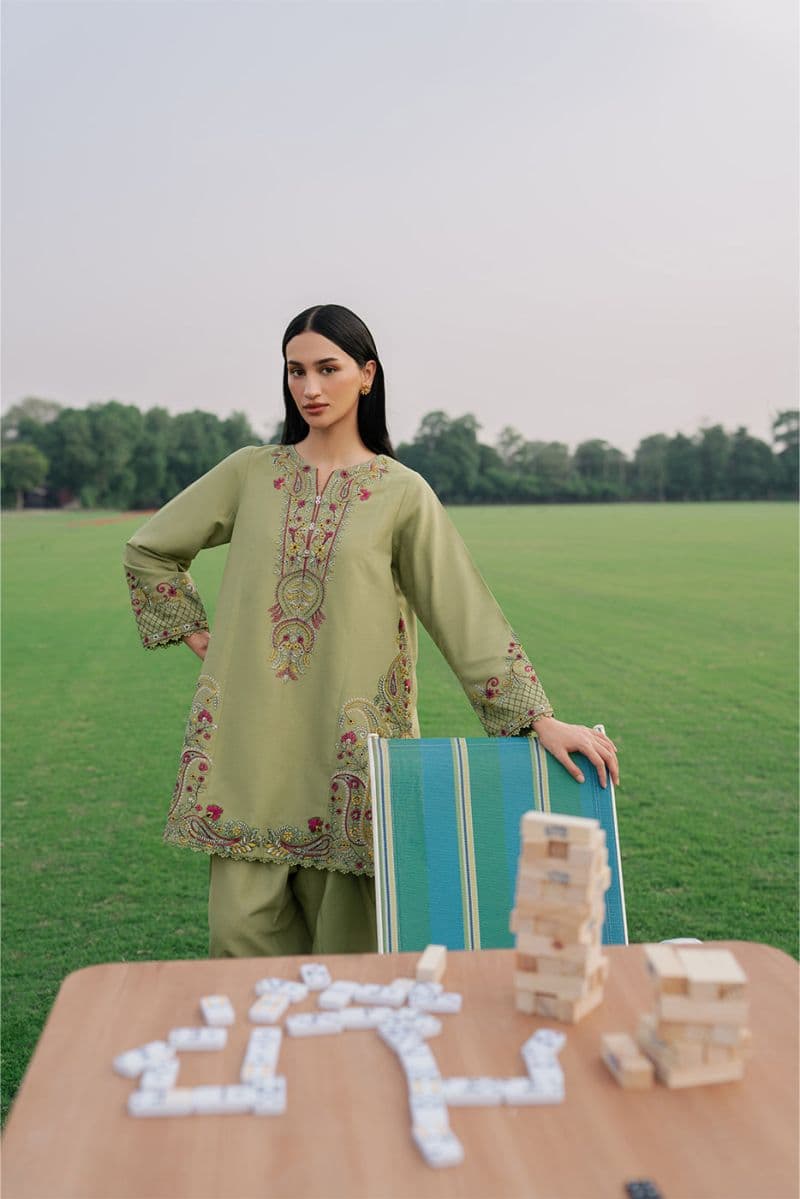 2 PIECE EMBROIDERED KHADDAR SUIT-PAISLEY RHYTHM ( UNSTITCHED ) thumbnail