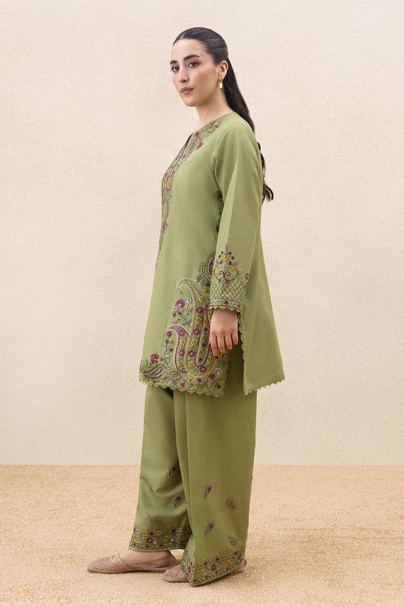 2 PIECE EMBROIDERED KHADDAR SUIT-PAISLEY RHYTHM ( UNSTITCHED ) thumbnail