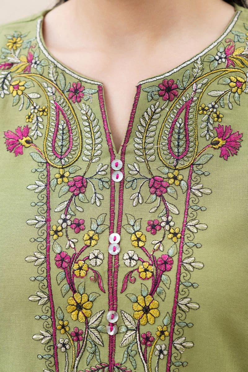 2 PIECE EMBROIDERED KHADDAR SUIT-PAISLEY RHYTHM ( UNSTITCHED ) thumbnail