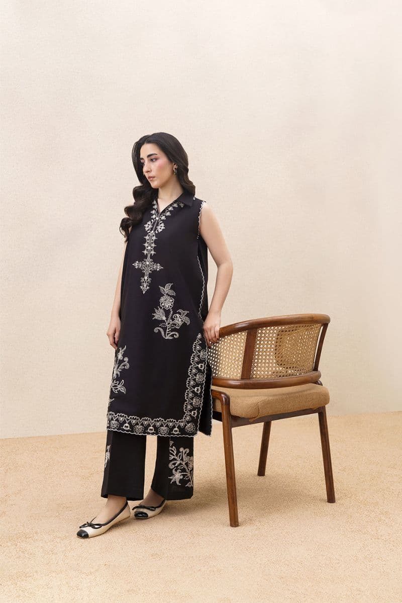 2 PIECE EMBROIDERED KHADDAR SUIT-NUEVO ONYX ( UNSTITCHED ) thumbnail