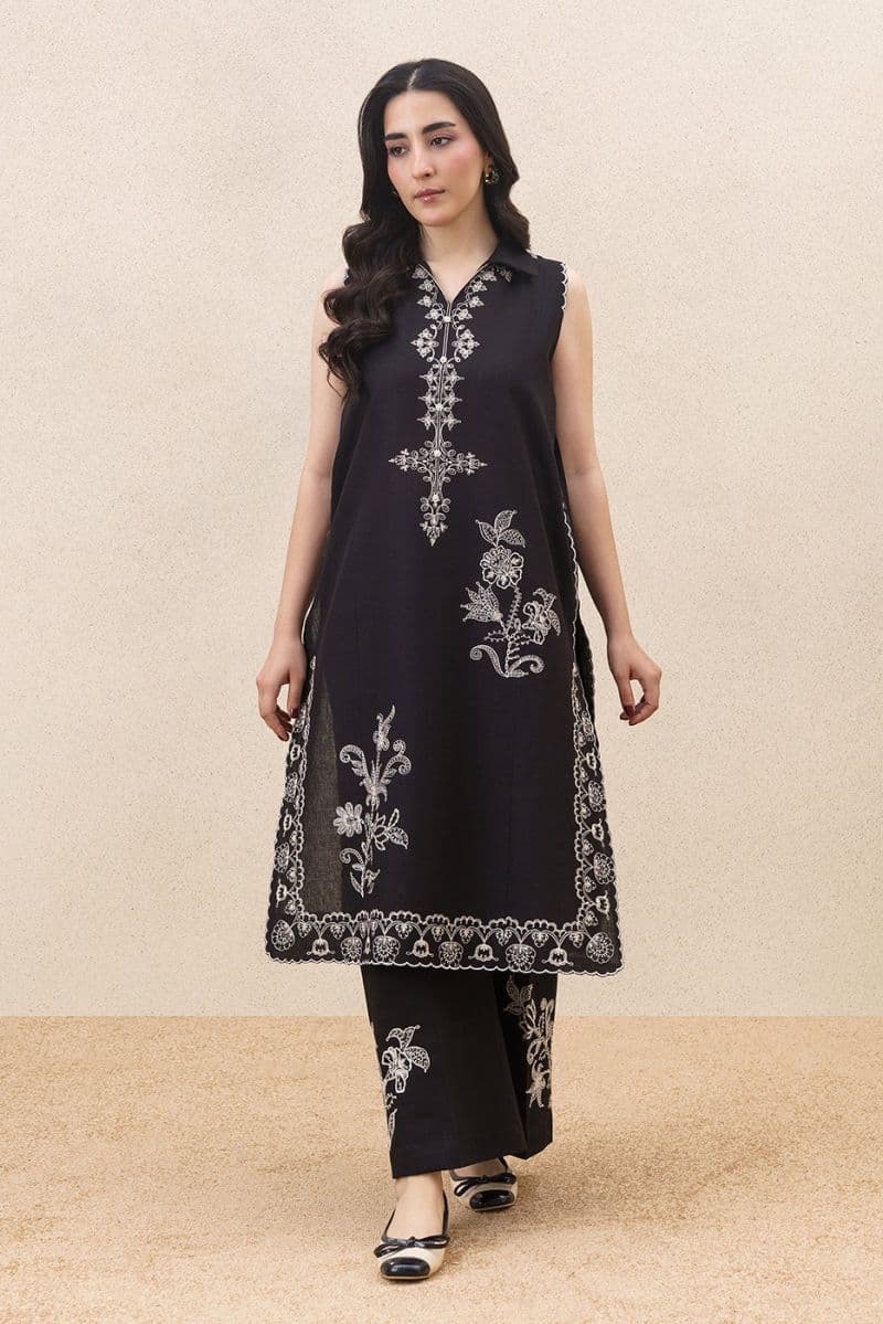 2 PIECE EMBROIDERED KHADDAR SUIT-NUEVO ONYX ( UNSTITCHED ) thumbnail