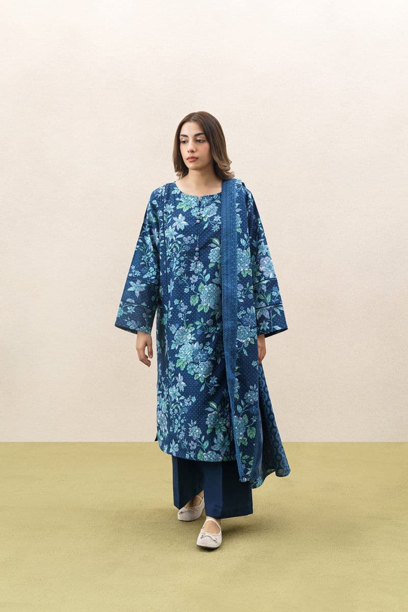 3 PIECE PRINTED KHADDAR SUIT-ARCTIC ESCAPE (UNSTITCHED) thumbnail