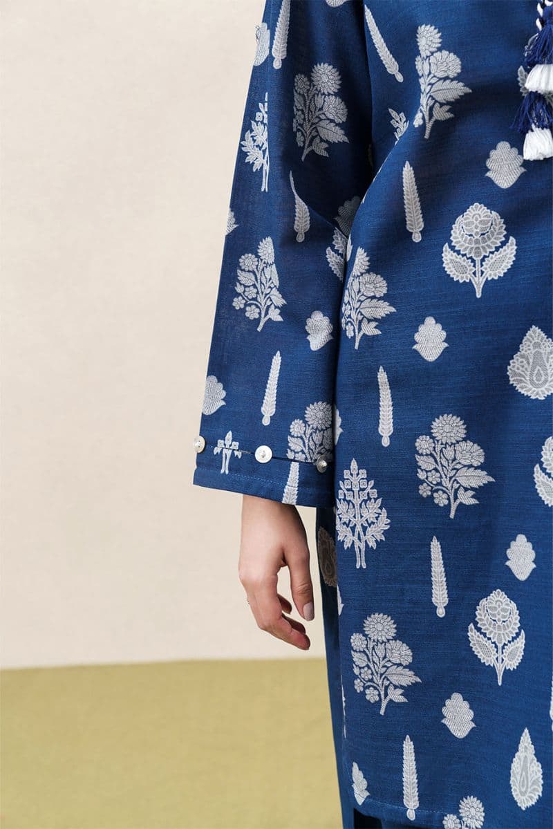3 PIECE PRINTED KHADDAR SUIT-ROYAL AMBER (UNSTITCHED) thumbnail