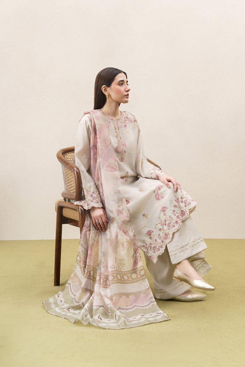 3 PIECE EMBROIDERED YARN DYED JACQUARD SUIT-SERENA GOLD (UNSTITCHED) thumbnail