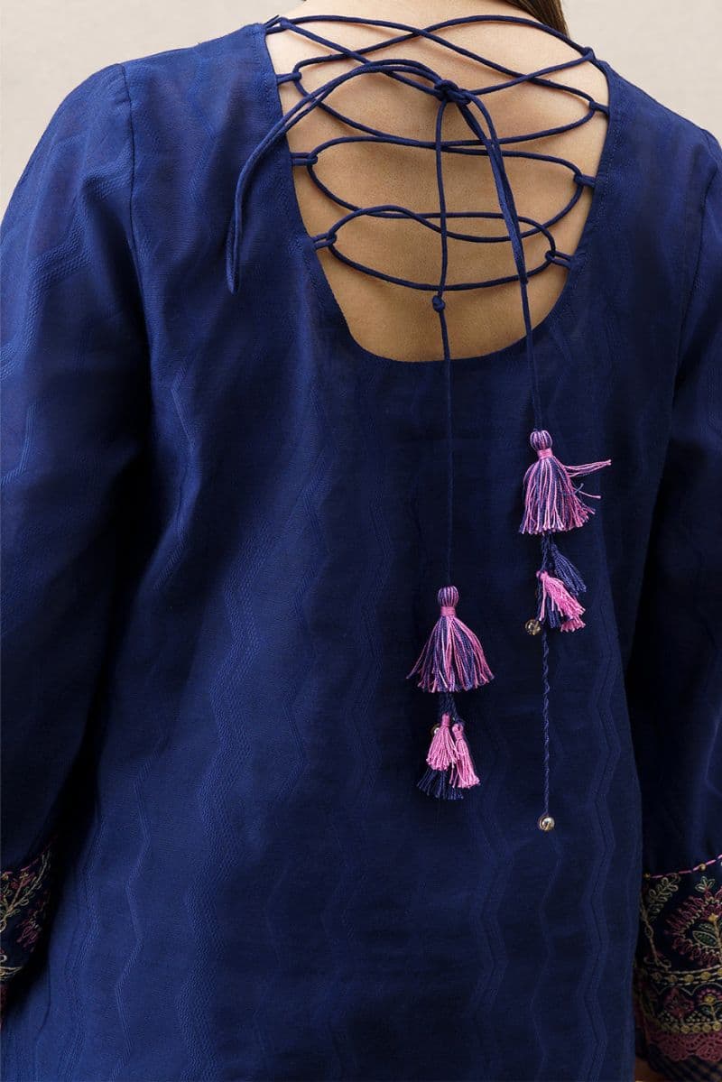 3 PIECE EMBROIDERED YARN DYED JACQUARD SUIT-BLUE OCEAN (UNSTITCHED) thumbnail