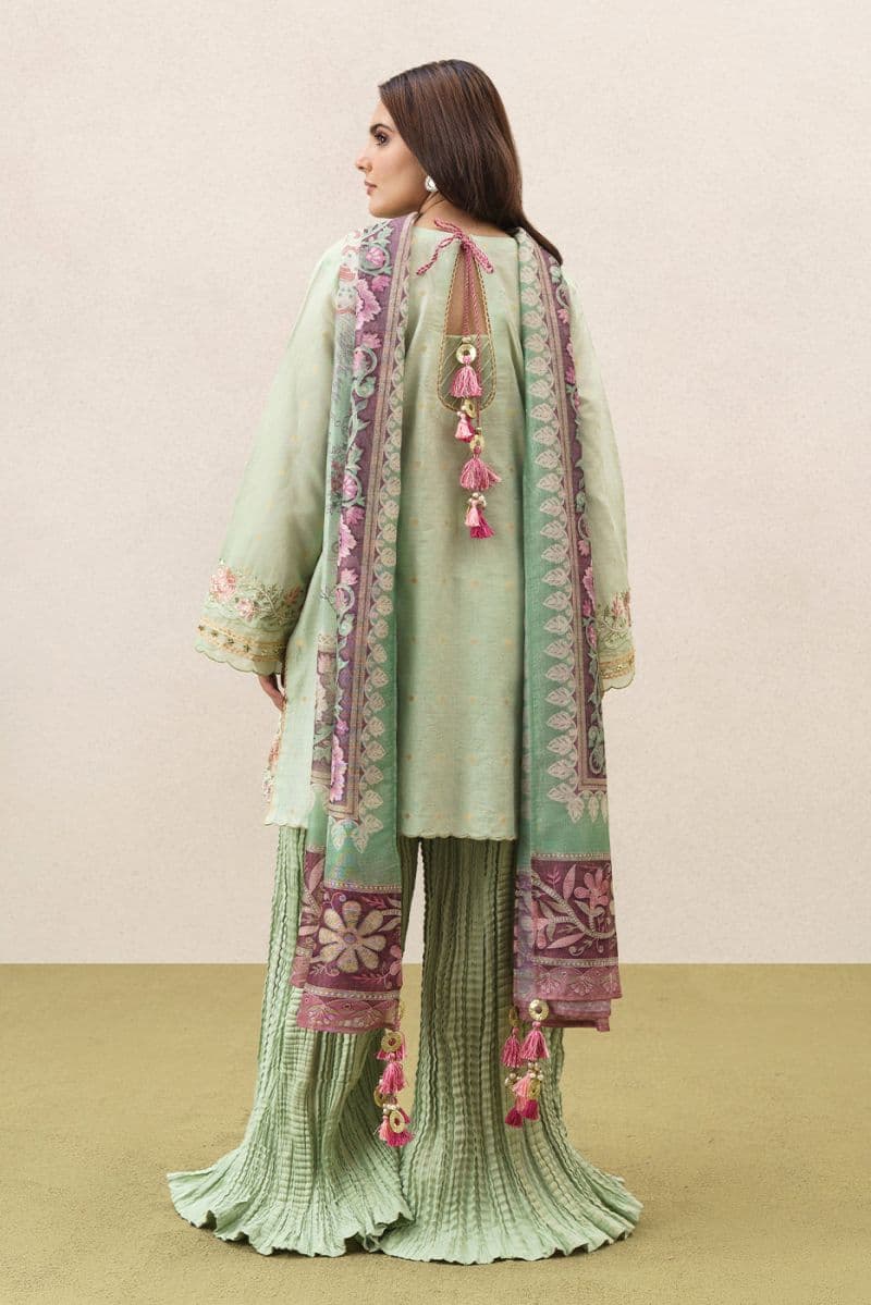 3 PIECE EMBROIDERED YARN DYED JACQUARD SUIT-CELADON MIST (UNSTITCHED) thumbnail