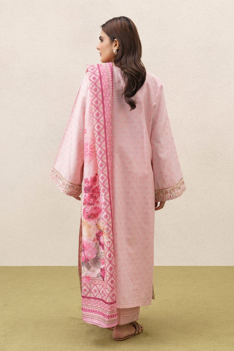 3 PIECE EMBROIDERED YARN DYED JACQUARD SUIT-ETHEREAL BLUSH (UNSTITCHED) thumbnail