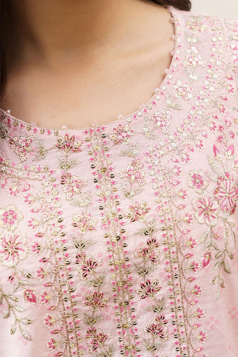 3 PIECE EMBROIDERED YARN DYED JACQUARD SUIT-ETHEREAL BLUSH (UNSTITCHED) thumbnail