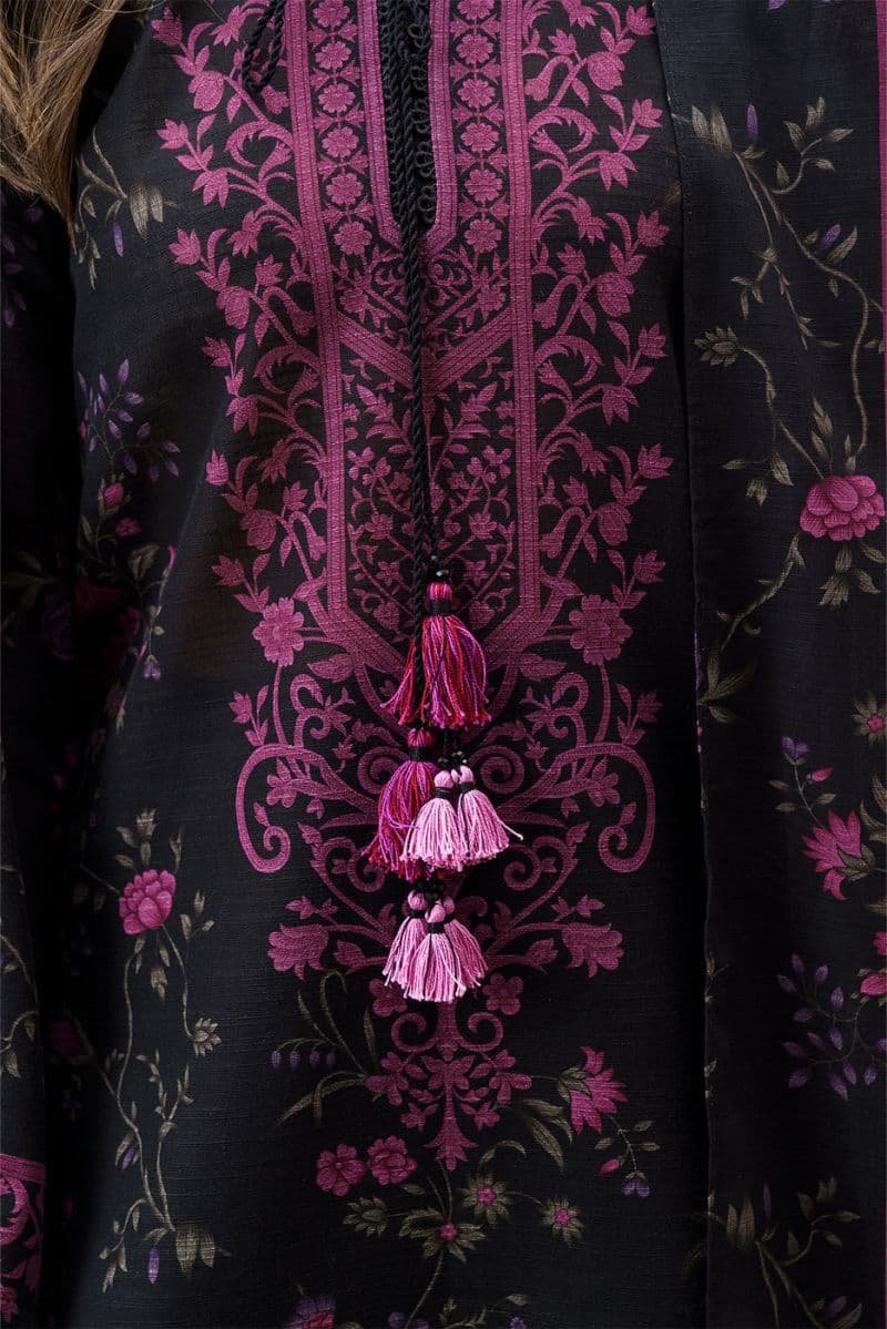3 PIECE EMBROIDERED SLUB KHADDAR SUIT-MAJESTIC HEM (UNSTITCHED) thumbnail