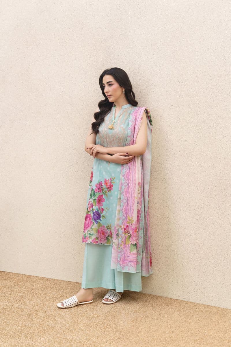 3 PIECE PRINTED LAWN SUIT-SKY SERENITY (UNSTITCHED) thumbnail
