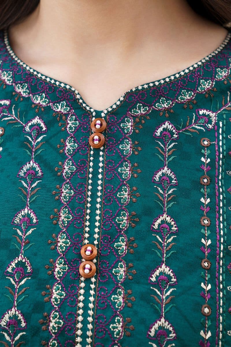 3 PIECE EMBROIDERED SELF JACQUARD SUIT-AURA GLEAM (UNSTITCHED) thumbnail