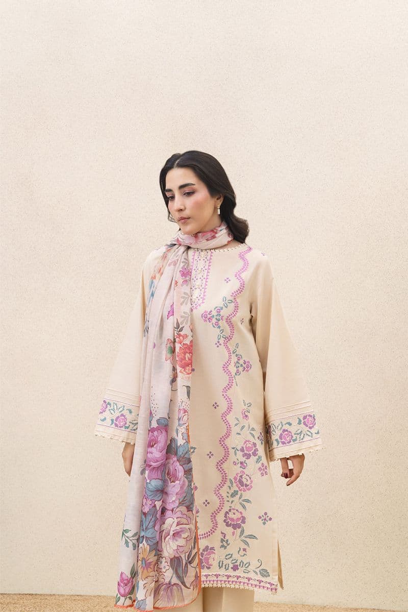3 PIECE EMBROIDERED LAWN SUIT-WHISPERING FLORALS (UNSTITCHED) thumbnail