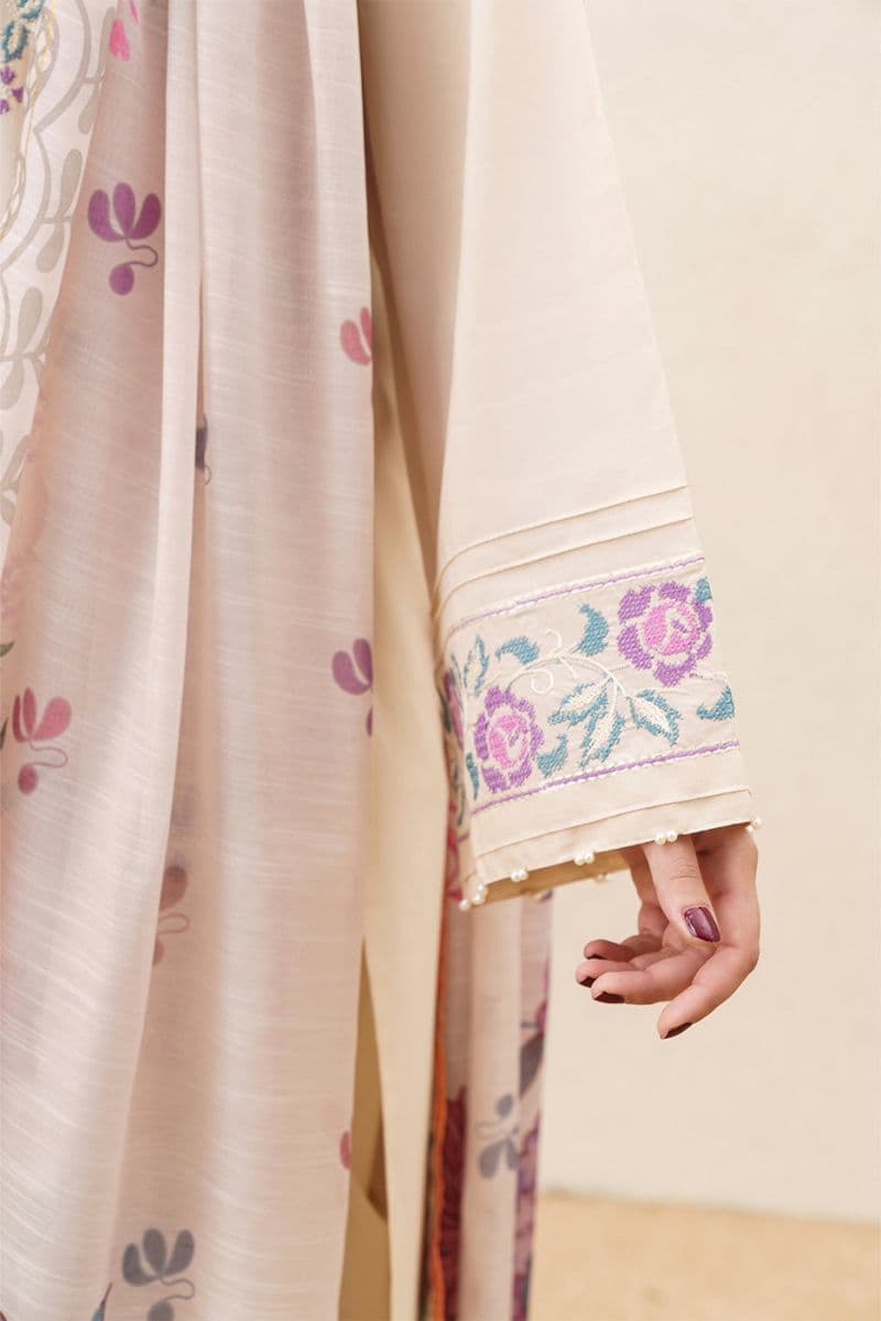 3 PIECE EMBROIDERED LAWN SUIT-WHISPERING FLORALS (UNSTITCHED) thumbnail