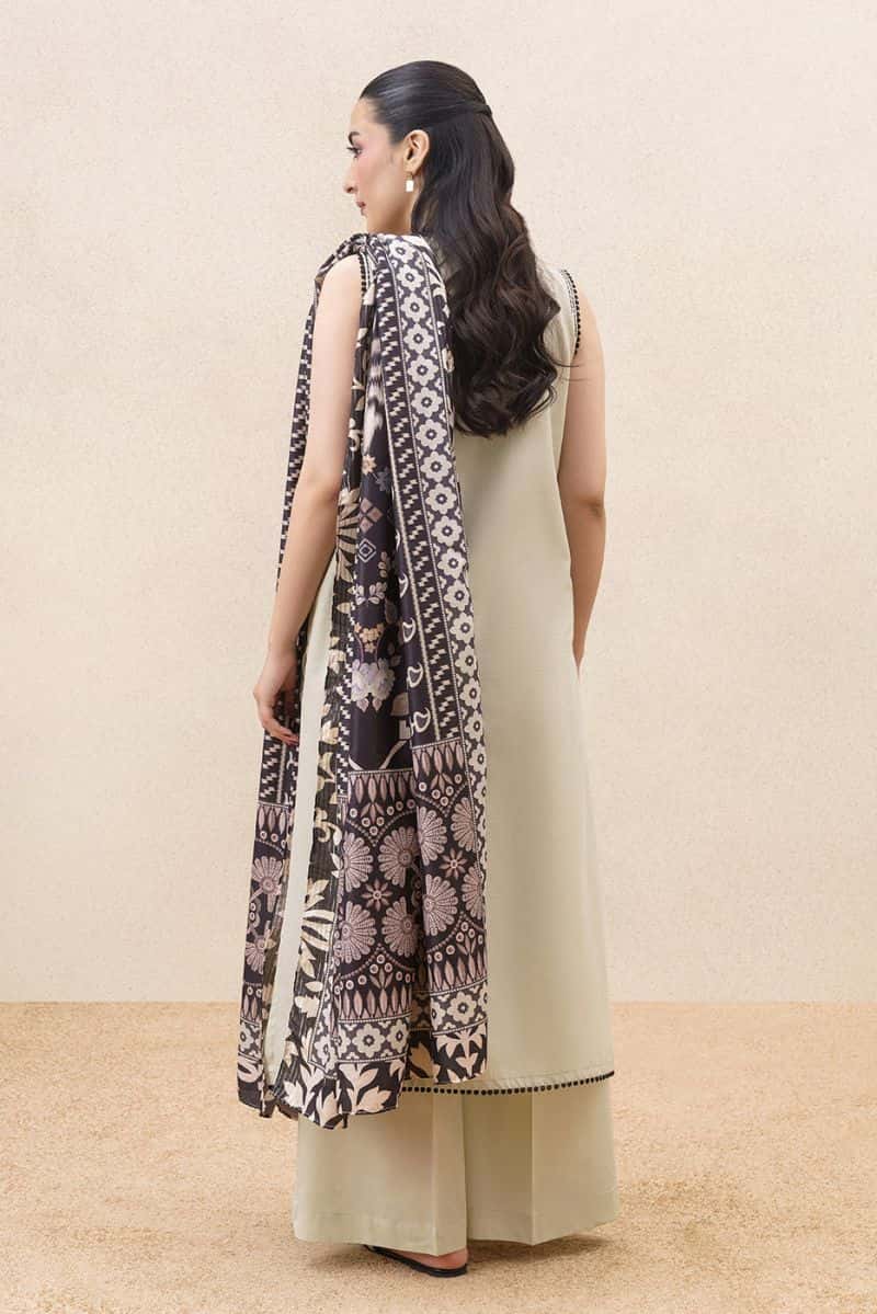 3 PIECE EMBROIDERED LAWN SUIT-SILVER DUSK (UNSTITCHED) - alternate view