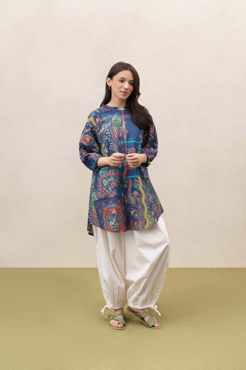PRINTED TWO WAY SLUB SHIRT (PRET)