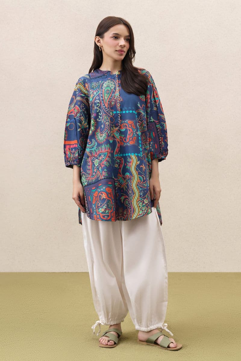 PRINTED TWO WAY SLUB SHIRT (PRET) thumbnail