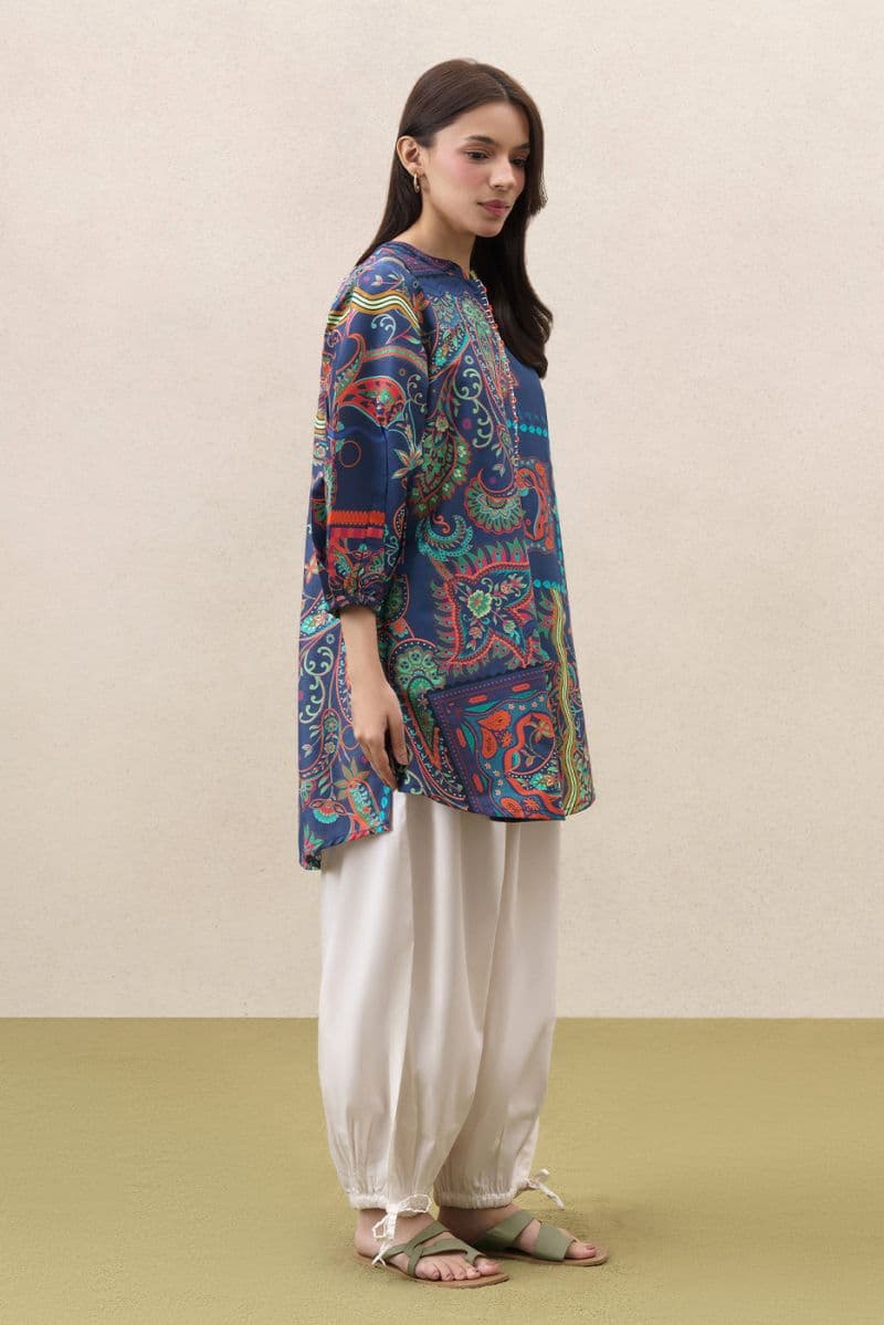 PRINTED TWO WAY SLUB SHIRT (PRET) thumbnail