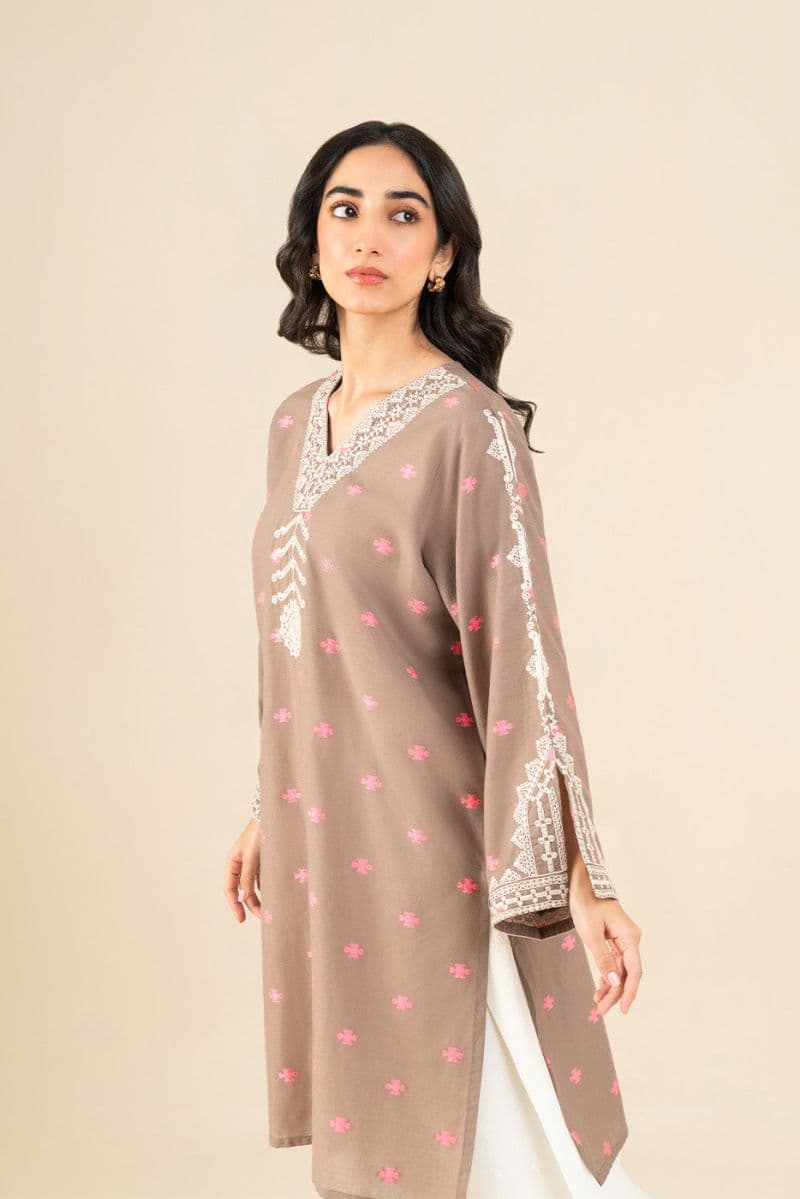 EMBROIDERED JACQUARD SHIRT (PRET) thumbnail