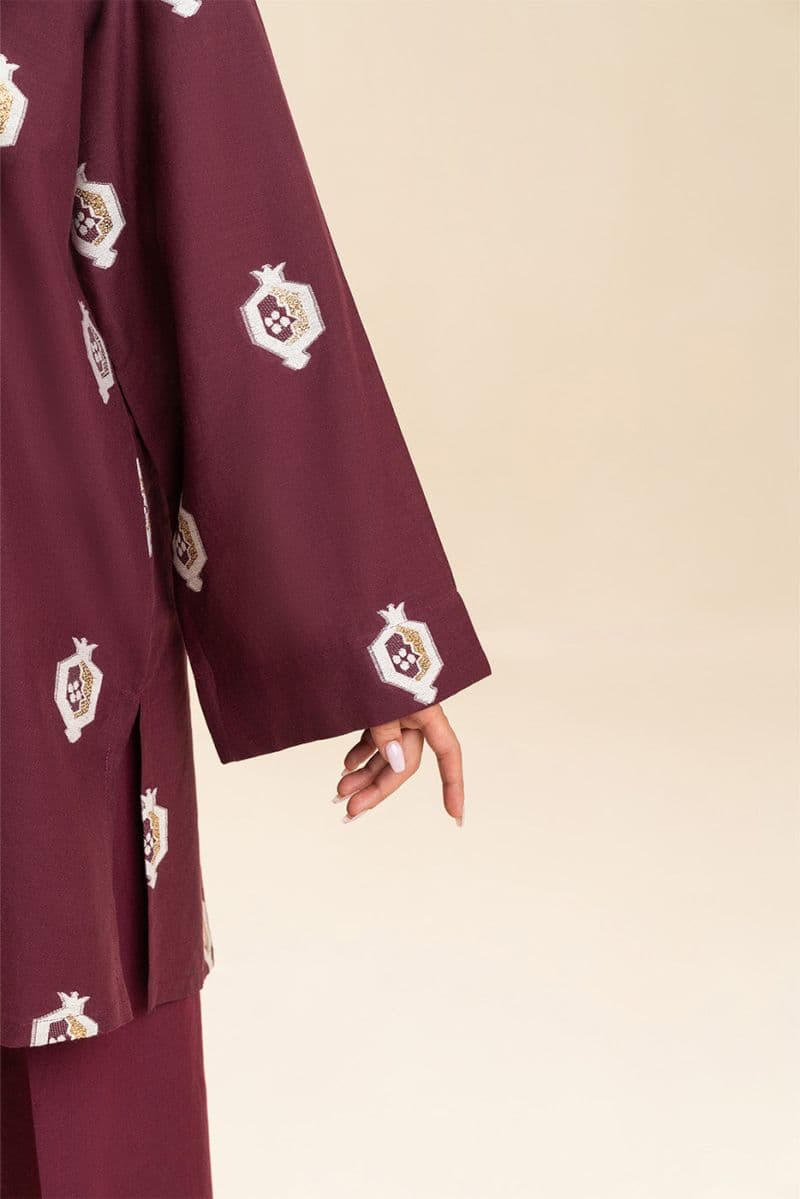 EMBROIDERED LUREX JACQUARD SHIRT (PRET) thumbnail