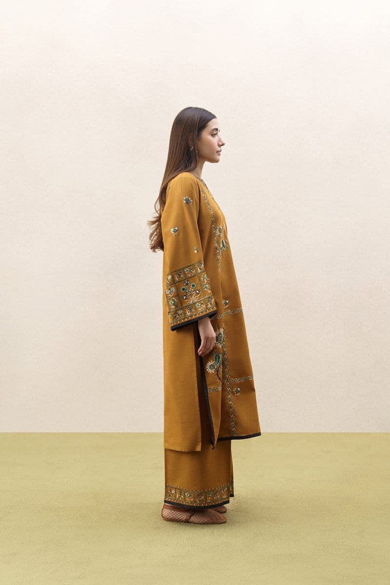 2 PIECE EMBROIDERED SLUB KHADDAR SUIT (PRET) thumbnail