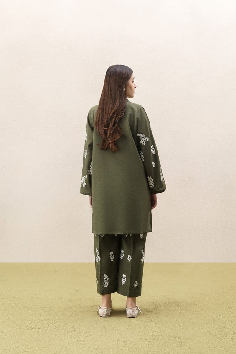 2 PIECE EMBROIDERED SLUB KHADDAR SUIT (PRET) thumbnail