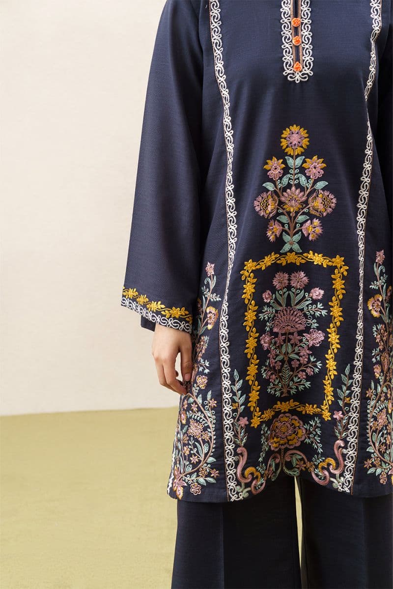 2 PIECE EMBROIDERED SLUB KHADDAR SUIT (PRET) thumbnail