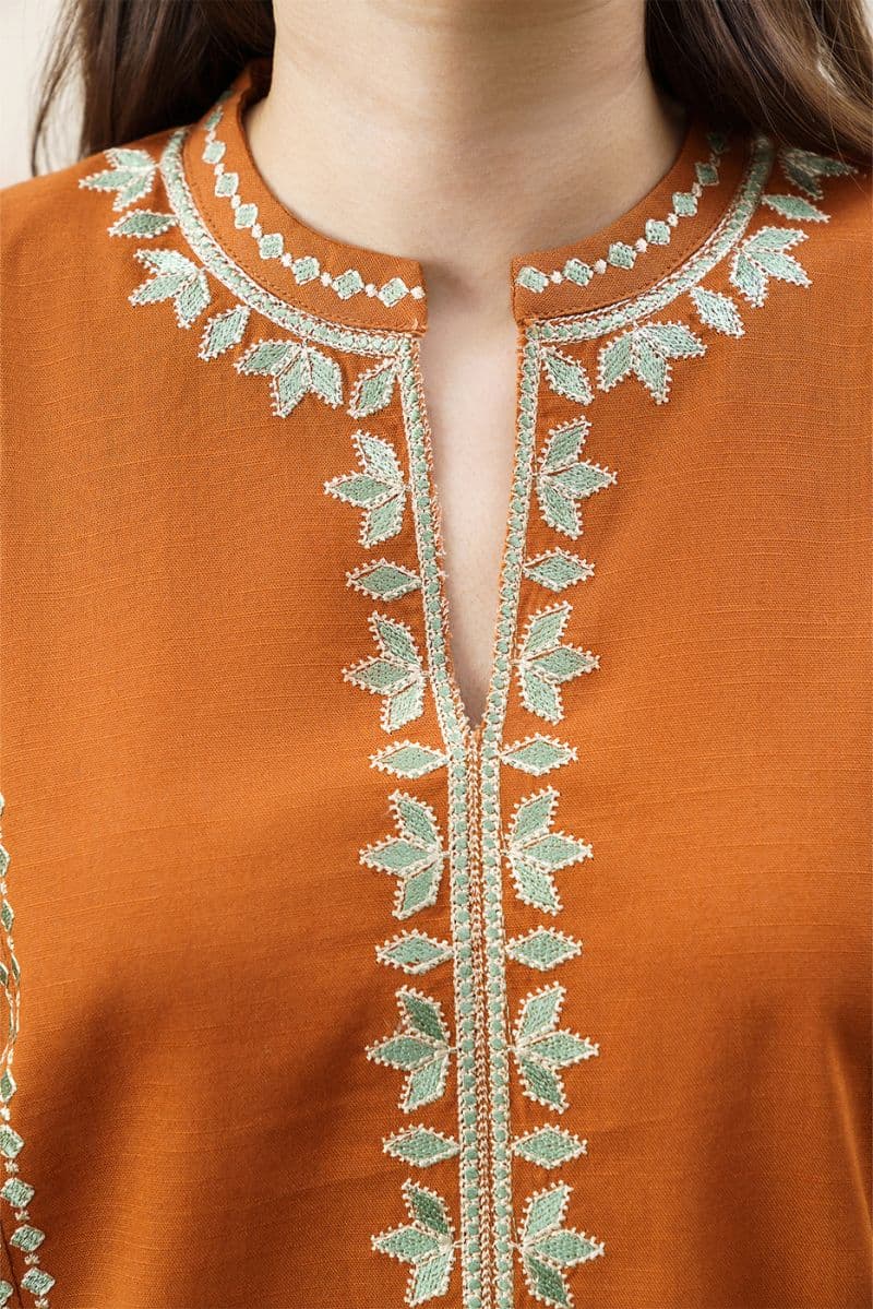 2 PIECE EMBROIDERED SLUB KHADDAR SUIT (PRET) thumbnail